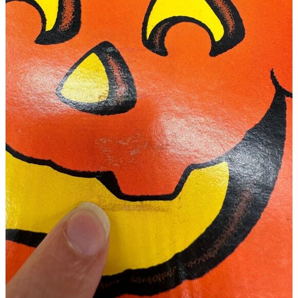 Vintage Halloween Decorations Jack O Lantern Pumpkin 1980s Retro Decor Orange - Picture 5 of 9